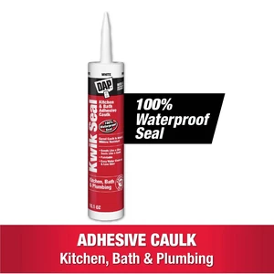 DAP Kwik Seal 10.1 oz White Adhesive Kitchen and Bath Acrylic Latex Caulk DAP Kwik Seal 10.1 oz White Adhesive Kitchen and Bath Acrylic Latex Caulk