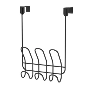 Mainstays Over-the-Door 3-Hook Rack, No Drilling, Black Mainstays Over-the-Door 3-Hook Rack, No Drilling, Black