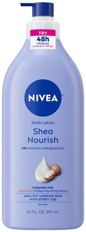 NIVEA Shea Nourish Body Lotion for Dry Skin with Hyaluronic Acid and Shea Butter, 20 fl oz NIVEA Shea Nourish Body Lotion for Dry Skin with Hyaluronic Acid and Shea Butter, 20 fl oz