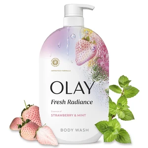 Olay Fresh Radiance Body Wash, Strawberry & Mint, with Vitamin B3, 35 fl oz Olay Fresh Radiance Body Wash, Strawberry & Mint, with Vitamin B3, 35 fl oz