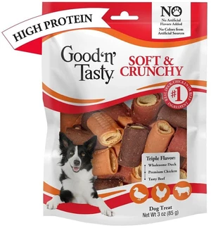 Good 'n' Tasty Soft & Crunchy Roll High Protein Dog Treat, 3 oz Good 'n' Tasty Soft & Crunchy Roll High Protein Dog Treat, 3 oz