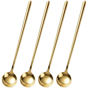 4-Pack Gold Coffee Spoons, 6.7 Long Handle Teaspoons 4-Pack Gold Coffee Spoons, 6.7 Long Handle Teaspoons