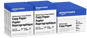 Amazon Basics Multipurpose Copy Printer Paper, 8.5 x 11 Inches, 20 lb, 92 Bright, White, 1 Ream (500 Sheets), Jam-Free Amazon Basics Multipurpose Copy Printer Paper, 8.5 x 11 Inches, 20 lb, 92 Bright, White, 1 Ream (500 Sheets), Jam-Free