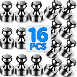 16 Pcs Fridge Magnets, Refrigerator Magnets, Small Strong Magnets, Whiteboard Magnets for Fridge, Magnetic Push Pins for Locker, Pins for Kitchen Office Accessories 16 Pcs Fridge Magnets, Refrigerator Magnets, Small Strong Magnets, Whiteboard Magnets for Fridge, Magnetic Push Pins for Locker, Pins for Kitchen Office Accessories