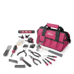 Hyper Tough 89-Piece Household Tool Set with 12-Pocket Zip-Up Tool Bag, Pink Hyper Tough 89-Piece Household Tool Set with 12-Pocket Zip-Up Tool Bag, Pink