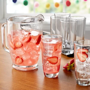 Mainstays 7-Piece Clear Glass Pitcher and Tumbler Set