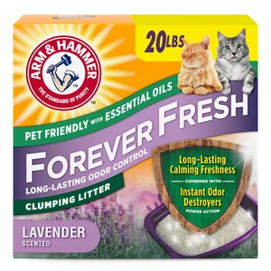 ARM & HAMMER Forever Fresh Clumping Cat Litter, Lavender Essential Oils, Multi-Cat, 20 lb ARM & HAMMER Forever Fresh Clumping Cat Litter, Lavender Essential Oils, Multi-Cat, 20 lb