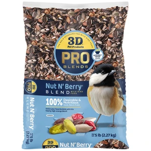 3-D Pro Blends Nut N' Berry Blend Wild Bird Food, Wild Bird Seed, 5 Pounds