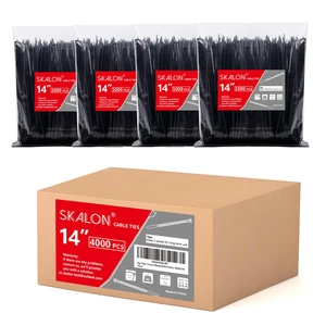 Zip Ties 14 inch (4000 Pack), 50 lb, UV Resistant Cable Ties, Black Wire Ties, Tie Wraps Zip Ties 14 inch (4000 Pack), 50 lb, UV Resistant Cable Ties, Black Wire Ties, Tie Wraps
