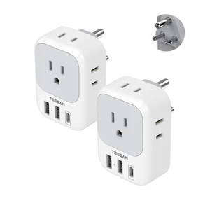 India Plug Adapter 2 Pack, Type D Travel Adapter India Plug Adapter 2 Pack, Type D Travel Adapter