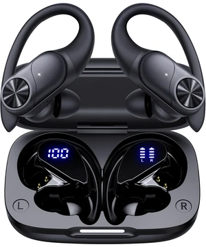 Bluetooth Headphones Wireless Earbuds 80hrs Playtime Wireless Charging Case Digital Display Sports Ear Buds with Earhook Deep Bass IPX7 Waterproof Over-Ear Earphones for TV Phone Laptop Black Bluetooth Headphones Wireless Earbuds 80hrs Playtime Wireless Charging Case Digital Display Sports Ear Buds with Earhook Deep Bass IPX7 Waterproof Over-Ear Earphones for TV Phone Laptop Black