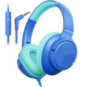 Headphones Wired with Microphone for School, 3.5mm Corded Headphones, Blue Wired Over Ear Foldable Plug in Headphones, 4.9ft Tangle-Free Nylon Cord for School, Tablet, Laptop, MP3/4, Airplane Travel Headphones Wired with Microphone for School, 3.5mm Corded Headphones, Blue Wired Over Ear Foldable Plug in Headphones, 4.9ft Tangle-Free Nylon Cord for School, Tablet, Laptop, MP3/4, Airplane Travel