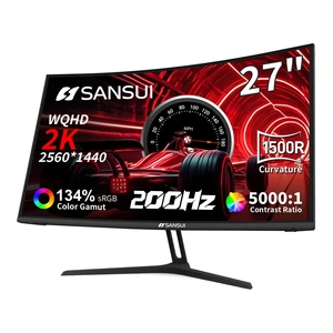 27 Inch WQHD 2560X1440 Curved Gaming Monitor 200Hz MPRT 1ms Computer Monitor,HDMI2.0 * 2, DP1.4 * 2,Freesync,Curved 1500R,5000:1 Contrast Ratio,120% sRGB,HDR(ES-G27C1Q DP Cable Incl.) 27 Inch WQHD 2560X1440 Curved Gaming Monitor 200Hz MPRT 1ms Computer Monitor,HDMI2.0 * 2, DP1.4 * 2,Freesync,Curved 1500R,5000:1 Contrast Ratio,120% sRGB,HDR(ES-G27C1Q DP Cable Incl.)
