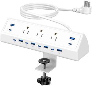 130W Desk Clamp Power Strip, 12 USB Ports (6 PD 65W USB-C),Surge Protector,ETL Listed Power Hub Extension Cord,Fast Charging Station for Home Office Desk Edge Mount (White, 12 USB-130W) 130W Desk Clamp Power Strip, 12 USB Ports (6 PD 65W USB-C),Surge Protector,ETL Listed Power Hub Extension Cord,Fast Charging Station for Home Office Desk Edge Mount (White, 12 USB-130W)