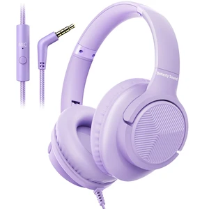 Headphones Wired with Microphone for School, 3.5mm Corded Headphone, Purple Wired Over Ear Foldable Plug in Headphones, 4.9ft Tangle-Free Nylon Cord for School, Tablet, Laptop, MP3/4, Airplane Travel Headphones Wired with Microphone for School, 3.5mm Corded Headphone, Purple Wired Over Ear Foldable Plug in Headphones, 4.9ft Tangle-Free Nylon Cord for School, Tablet, Laptop, MP3/4, Airplane Travel