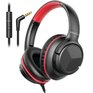 Wired Headphones with Microphone for School, 3.5mm Headphones, Black Red Wired Over Ear Foldable Plug in Headphones, 4.9ft Tangle-Free Nylon Cord for School, Tablet, Laptop, MP3/4, Airplane Travel Wired Headphones with Microphone for School, 3.5mm Headphones, Black Red Wired Over Ear Foldable Plug in Headphones, 4.9ft Tangle-Free Nylon Cord for School, Tablet, Laptop, MP3/4, Airplane Travel