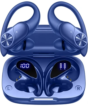 Bluetooth Headphones Wireless Earbuds 80hrs Playtime Wireless Charging Case Digital Display Sports Ear Buds with Earhook Deep Bass IPX7 Waterproof Over-Ear Earphones for TV Phone Laptop Navy Bluetooth Headphones Wireless Earbuds 80hrs Playtime Wireless Charging Case Digital Display Sports Ear Buds with Earhook Deep Bass IPX7 Waterproof Over-Ear Earphones for TV Phone Laptop Navy
