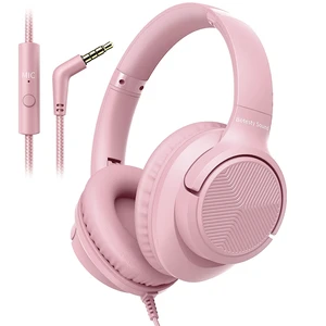 Wired Headphones with Microphone for School, 3.5mm Corded Headphones, Pink Wired Over Ear Foldable Plug in Headphones, 4.9ft Tangle-Free Nylon Cord for School, Tablet, Laptop, MP3/4, Airplane Travel Wired Headphones with Microphone for School, 3.5mm Corded Headphones, Pink Wired Over Ear Foldable Plug in Headphones, 4.9ft Tangle-Free Nylon Cord for School, Tablet, Laptop, MP3/4, Airplane Travel