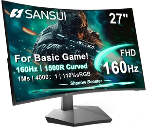 27 Inch Curved 160Hz Gaming Monitor 144Hz FHD 1080P Computer Monitor 27 1500R Curved PC Monitor, FPS/RTS, MPRT 1Ms, FreeSync, HDR, 4000:1, 110% sRGB, Low Blue Light, HDMI DP Ports for Gaming 27 Inch Curved 160Hz Gaming Monitor 144Hz FHD 1080P Computer Monitor 27 1500R Curved PC Monitor, FPS/RTS, MPRT 1Ms, FreeSync, HDR, 4000:1, 110% sRGB, Low Blue Light, HDMI DP Ports for Gaming