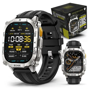 Edge Military Smart Watch for Men, Fitness Tracker, GPS, Silver MIL-STD-810H tested, stainless steel, Bluetooth calling, 1.96" AMOLED, 5ATM waterproof swim-ready, for Android and iOS Edge Military Smart Watch for Men, Fitness Tracker, GPS, Silver MIL-STD-810H tested, stainless steel, Bluetooth calling, 1.96" AMOLED, 5ATM waterproof swim-ready, for Android and iOS