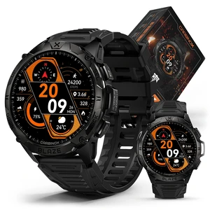 Blaze Rugged Smart Watch for Men, Fitness Tracker, GPS, Round MIL-STD-810H tested alloy steel, IP69K waterproof, Bluetooth calling, AMOLED Gorilla Glass, compatible with Android and iOS Blaze Rugged Smart Watch for Men, Fitness Tracker, GPS, Round MIL-STD-810H tested alloy steel, IP69K waterproof, Bluetooth calling, AMOLED Gorilla Glass, compatible with Android and iOS