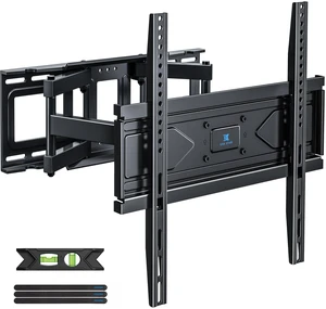 UL Listed Full Motion TV Wall Mount Bracket 40 50 55 65 inch TVs Fit Most 32-70 inch TVs, 99lbs,16" Stud, VESA 400x400mm, ±45° Swivel, +5°/-12° Tilt, ±4° level, 2.58-13.89" extend UL Listed Full Motion TV Wall Mount Bracket 40 50 55 65 inch TVs Fit Most 32-70 inch TVs, 99lbs,16" Stud, VESA 400x400mm, ±45° Swivel, +5°/-12° Tilt, ±4° level, 2.58-13.89" extend