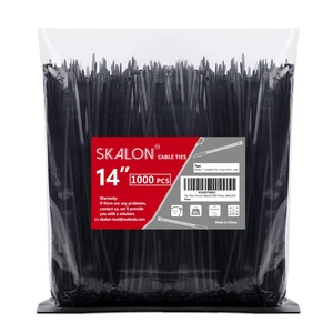 Zip Ties 14 inch (1000 Pack), Black, 50lb Tensile Strength, UV Resistant Cable Ties for indoor and outdoor by Zip Ties 14 inch (1000 Pack), Black, 50lb Tensile Strength, UV Resistant Cable Ties for indoor and outdoor by
