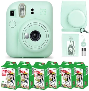 Instax Mini 12 Instant Camera Mint Green & 60 Fuji Film Sheets Bundle with Sturdy Tiger Accessories, Carrying Case and 64-Pocket Photo Album Instax Mini 12 Instant Camera Mint Green & 60 Fuji Film Sheets Bundle with Sturdy Tiger Accessories, Carrying Case and 64-Pocket Photo Album