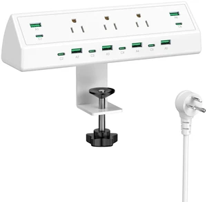 90W Desk Clamp Power Strip,12 USB Ports (6 PD 45W USB-C),Surge Protector,ETL Listed Power Hub Extension Cord,Fast Charging Station for Home Office Desk Edge Mount (White, 12 USB-90W) 90W Desk Clamp Power Strip,12 USB Ports (6 PD 45W USB-C),Surge Protector,ETL Listed Power Hub Extension Cord,Fast Charging Station for Home Office Desk Edge Mount (White, 12 USB-90W)