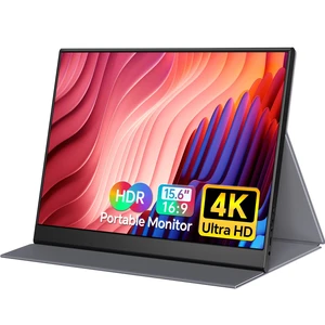 Portable Monitor 15.6 Inch 4K 60Hz 100% sRGB Ultra-Slim Travel Monitor with Dual Speakers USB-C HDMI Second Screen for Laptop PC Mac Phone Xbox PS4/5 Switch, VESA Kickstand with Cover Stand Portable Monitor 15.6 Inch 4K 60Hz 100% sRGB Ultra-Slim Travel Monitor with Dual Speakers USB-C HDMI Second Screen for Laptop PC Mac Phone Xbox PS4/5 Switch, VESA Kickstand with Cover Stand