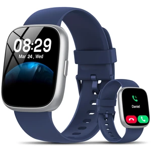 Smart Watch with Alexa Built-in, 1.83" HD Bluetooth Calling Fitness Tracker Fitness Watch with Heart Rate/Sleep Monitor, 120+ Sport Modes, DIY Dial, IP68 Waterproof Smartwatch for Android iOS, Blue Smart Watch with Alexa Built-in, 1.83" HD Bluetooth Calling Fitness Tracker Fitness Watch with Heart Rate/Sleep Monitor, 120+ Sport Modes, DIY Dial, IP68 Waterproof Smartwatch for Android iOS, Blue