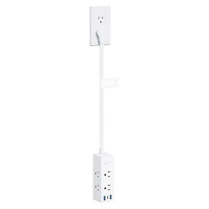 Flat Plug Power Strip with 1 FT Extension Cord, 6 Outlets 3 USB Ports(1 USB C), 3 Sided Outlet Extender for Home Office Travel Dorm Room Essentials, White Flat Plug Power Strip with 1 FT Extension Cord, 6 Outlets 3 USB Ports(1 USB C), 3 Sided Outlet Extender for Home Office Travel Dorm Room Essentials, White