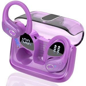 Wireless Earbuds 75H Bluetooth 5.4 Sport Headphones with Earhooks, Purple IPX7 Waterproof In-ear Buds Feature ENC Noise Cancelling Mic & Deep Bass. Stereo Sound Device for Gym Running Workout Wireless Earbuds 75H Bluetooth 5.4 Sport Headphones with Earhooks, Purple IPX7 Waterproof In-ear Buds Feature ENC Noise Cancelling Mic & Deep Bass. Stereo Sound Device for Gym Running Workout
