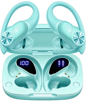 Bluetooth Headphones Wireless Earbuds 80hrs Playtime Wireless Charging Case Digital Display Sport Ear buds with Earhook Deep Bass IPX7 Waterproof Over-Ear Earphones for Phone Laptop Mint Green Bluetooth Headphones Wireless Earbuds 80hrs Playtime Wireless Charging Case Digital Display Sport Ear buds with Earhook Deep Bass IPX7 Waterproof Over-Ear Earphones for Phone Laptop Mint Green