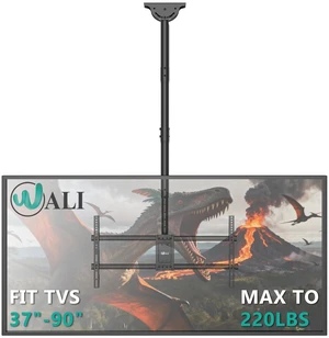 Long Arm Ceiling TV Mount for Most 37-90 inch Large TVs, up to 220 lbs Hanging Pole Ceiling Mount TV Bracket, Full Motion with Height Adjustment, Tilt, Swivel, Max VESA 800x400mm (CM3790XL), Black Long Arm Ceiling TV Mount for Most 37-90 inch Large TVs, up to 220 lbs Hanging Pole Ceiling Mount TV Bracket, Full Motion with Height Adjustment, Tilt, Swivel, Max VESA 800x400mm (CM3790XL), Black