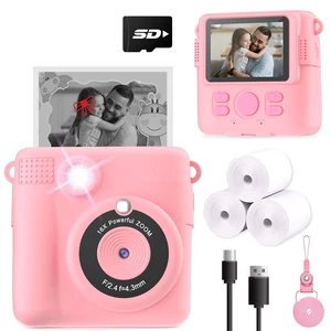 Instant Print Camera for Kids, Christmas Birthday Gifts Girls Boys Age 3-12, HD Digital Video Cameras Toddler, Portable Toy 3 4 5 6 7 8 9 10 Year Old Girl with 32GB SD Card-Pink Instant Print Camera for Kids, Christmas Birthday Gifts Girls Boys Age 3-12, HD Digital Video Cameras Toddler, Portable Toy 3 4 5 6 7 8 9 10 Year Old Girl with 32GB SD Card-Pink