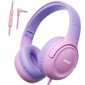 Kids Headphones for School, 85-94dB Limiter, 3.5mm Jack, w/Mic HK03 Foldable Wired Over Ear Headphones, for Toddler School/Travel/iPad/Tablet, Purple-Pink Gradient Kids Headphones for School, 85-94dB Limiter, 3.5mm Jack, w/Mic HK03 Foldable Wired Over Ear Headphones, for Toddler School/Travel/iPad/Tablet, Purple-Pink Gradient