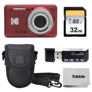 PIXPRO FZ55 16MP Digital Point & Shoot Camera, 5X Optical Zoom, 28mm Wide Angle, 1080P Full HD Video, Bundle with 32GB SD Card, Protective Case, and Hi-Speed Card Reader (Red) PIXPRO FZ55 16MP Digital Point & Shoot Camera, 5X Optical Zoom, 28mm Wide Angle, 1080P Full HD Video, Bundle with 32GB SD Card, Protective Case, and Hi-Speed Card Reader (Red)