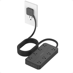 Power Strip Surge Protector, 15FT Flat Plug Extension Cord 8 Outlets 3 USB Charger(1 USB C), 1080 Joules Protection, Wall Mountable Charging Station for Home Office Dorm, Black Power Strip Surge Protector, 15FT Flat Plug Extension Cord 8 Outlets 3 USB Charger(1 USB C), 1080 Joules Protection, Wall Mountable Charging Station for Home Office Dorm, Black