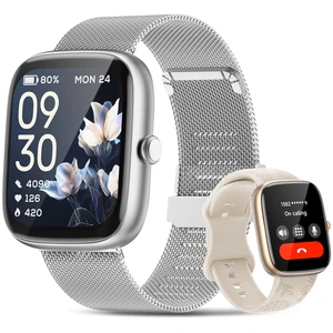 Smart Watches for Women Android/iPhone, Fitness Trackers with Answer/Call Sleep Tracker/Step Counter/Heart Rate/SpO2 Monitor, Health Watch for 100+ Sports Modes, IP68 Waterproof, 2 Changeable Bands Smart Watches for Women Android/iPhone, Fitness Trackers with Answer/Call Sleep Tracker/Step Counter/Heart Rate/SpO2 Monitor, Health Watch for 100+ Sports Modes, IP68 Waterproof, 2 Changeable Bands