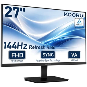 27-inch Computer Monitor, 144Hz FHD VA for Work, Stream & Play Adaptive Sync, HDR10, 4000:1 Contrast Ratio, 125% sRGB, TÜV Eye Care, HDMI/VGA, VESA Mount and Tilt for Daily Use 27-inch Computer Monitor, 144Hz FHD VA for Work, Stream & Play Adaptive Sync, HDR10, 4000:1 Contrast Ratio, 125% sRGB, TÜV Eye Care, HDMI/VGA, VESA Mount and Tilt for Daily Use