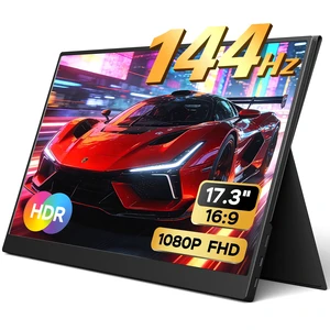 Portable Monitor 17.3 Inch 1080P 144Hz IPS HDR Ultra-Slim Travel Monitor with Dual Speakers USB-C HDMI Second Screen for Laptop PC Mac Phone Xbox PS4/5 Switch, VESA Kickstand with Cover Stand Portable Monitor 17.3 Inch 1080P 144Hz IPS HDR Ultra-Slim Travel Monitor with Dual Speakers USB-C HDMI Second Screen for Laptop PC Mac Phone Xbox PS4/5 Switch, VESA Kickstand with Cover Stand