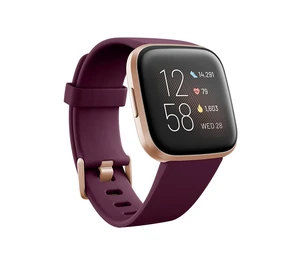 Versa 2 Health and Fitness Smartwatch with Heart Rate, Music, Alexa Built-in, Sleep and Swim Tracking, Bordeaux/Copper Rose, One Size (S and L Bands Included) Versa 2 Health and Fitness Smartwatch with Heart Rate, Music, Alexa Built-in, Sleep and Swim Tracking, Bordeaux/Copper Rose, One Size (S and L Bands Included)