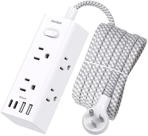 Surge Protector Power Strip 10Ft Long Extension Cord with Multiple Outlets 6 Widely Outlets 4 USB Ports (2 USB C), Wall Mount Outlet Extender, Flat Plug Power Strip for Home Office College Dorm Room Surge Protector Power Strip 10Ft Long Extension Cord with Multiple Outlets 6 Widely Outlets 4 USB Ports (2 USB C), Wall Mount Outlet Extender, Flat Plug Power Strip for Home Office College Dorm Room
