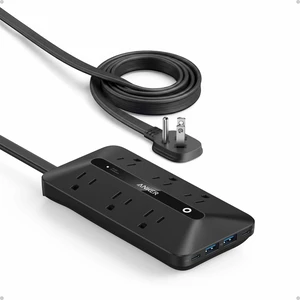 Power Strip with 300J Surge Protector, 10ft Outlet Extender, 20W, 6AC Flat Plug Extension Cord with Multiple Outlets, 2 USB C, 2 USB A, Dorm Room Essentials, Home Office, TUV Listed Power Strip with 300J Surge Protector, 10ft Outlet Extender, 20W, 6AC Flat Plug Extension Cord with Multiple Outlets, 2 USB C, 2 USB A, Dorm Room Essentials, Home Office, TUV Listed