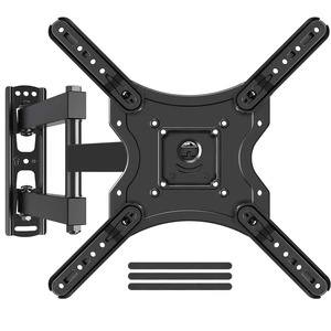 Full Motion TV Wall Mount for 26-60" TVs, Max VESA 400x400, 77 lbs. Articulating swivel & tilt arms, single stud center mounting design, sturdy bracket for home flat screen TVs Full Motion TV Wall Mount for 26-60" TVs, Max VESA 400x400, 77 lbs. Articulating swivel & tilt arms, single stud center mounting design, sturdy bracket for home flat screen TVs