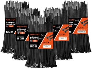 Zip Ties Heavy Duty 12 inchV-Shaped Toothed Double Sided With 200 LBS Tensile Strength Cable Ties Extra Large Wire Ties Adjustable Nylon Tie Wraps for Indoor Outdoor Patented Design400 Pack Black Zip Ties Heavy Duty 12 inchV-Shaped Toothed Double Sided With 200 LBS Tensile Strength Cable Ties Extra Large Wire Ties Adjustable Nylon Tie Wraps for Indoor Outdoor Patented Design400 Pack Black