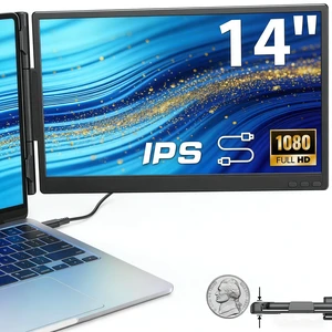 14" Laptop Screen Extender, FHD 1080P IPS Travel Dual Monitor, 226° Rotation Portable Monitor for Laptops 13-16" with USB-C/HDMI Port, Plug-Play for Win/Mac/Chrome/Android 14" Laptop Screen Extender, FHD 1080P IPS Travel Dual Monitor, 226° Rotation Portable Monitor for Laptops 13-16" with USB-C/HDMI Port, Plug-Play for Win/Mac/Chrome/Android