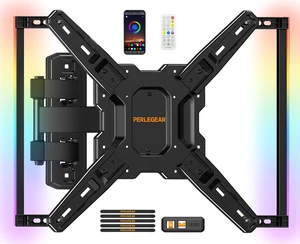 TV Wall Mount with LED Lights for 2865 Inch TVs up to 82 lbs Full Motion, Swivel TV Mount, Corner Articulating Single Stud Wall Mount TV bracket with Tool-Free Tilt, Max VESA 400x400mm TV Wall Mount with LED Lights for 2865 Inch TVs up to 82 lbs Full Motion, Swivel TV Mount, Corner Articulating Single Stud Wall Mount TV bracket with Tool-Free Tilt, Max VESA 400x400mm
