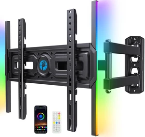Full Motion TV Wall Mount with LED Lights for 3265 Inch TVs Corner TV Wall Mount with Full Swivel, Tilt, Extension, 3 Height Options, Pre-Assembled, Max VESA 400 × 400 mm, Holds 77 lbs Full Motion TV Wall Mount with LED Lights for 3265 Inch TVs Corner TV Wall Mount with Full Swivel, Tilt, Extension, 3 Height Options, Pre-Assembled, Max VESA 400 × 400 mm, Holds 77 lbs